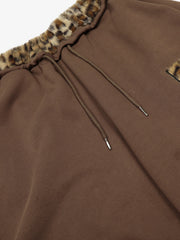 Retro Double-Waist Leopard Patch Barrel Pants - 2564 