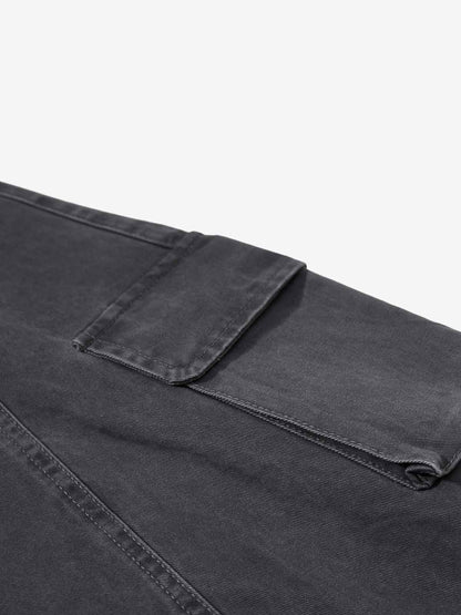 Washed Cargo Webbing Baggy Pants 