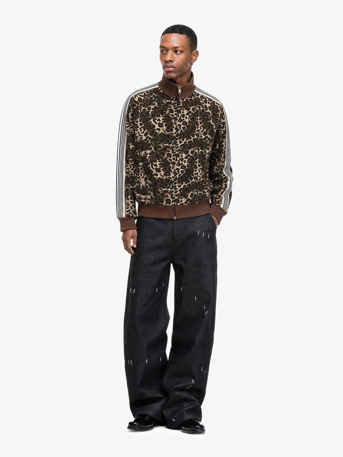 Leopard Pattern Boxy Fit Track Jacket