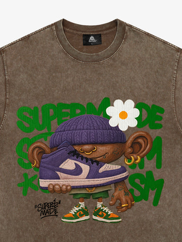 Street Cartoon Sneaker Graffiti Sneaker T-shirt 