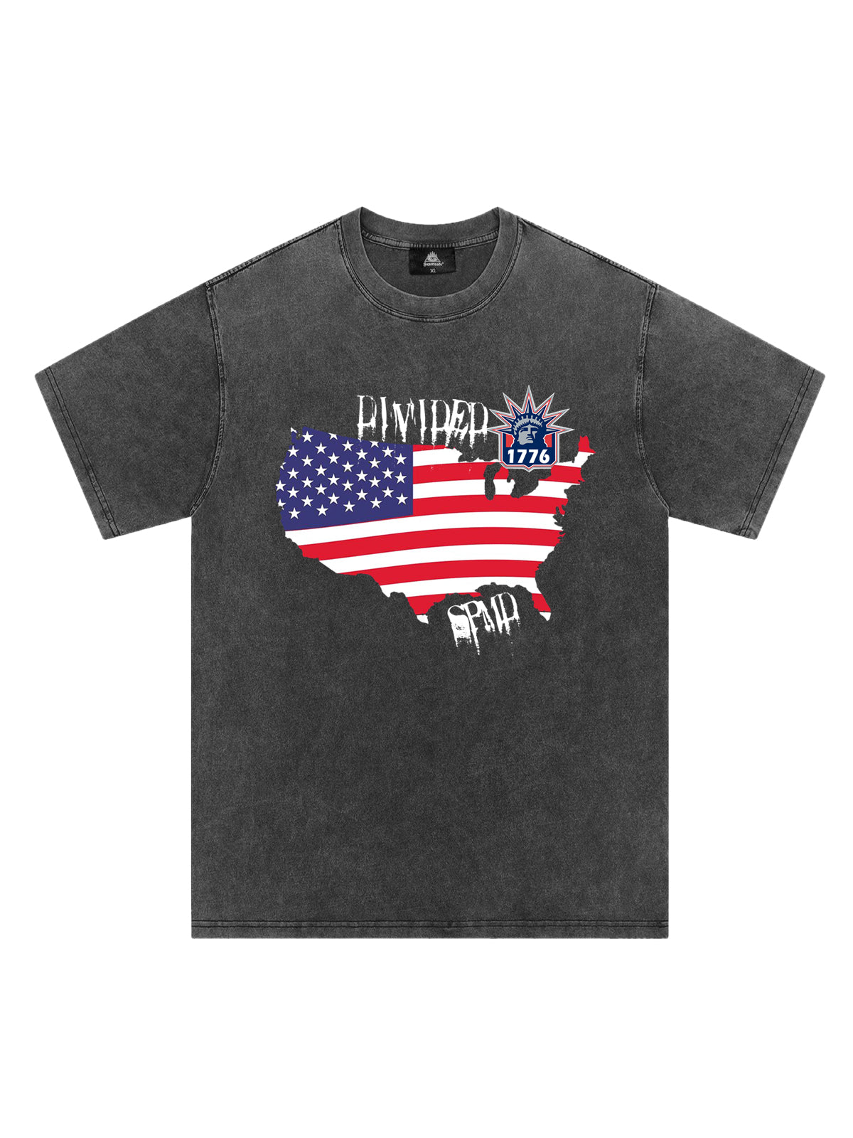 Original Creative Map Flag Print T-shirt 
