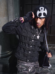 Rivet Strap Denim Jacket