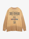 Letter Printed Washed Distressed Gradient Long Sleeve T-Shirt 