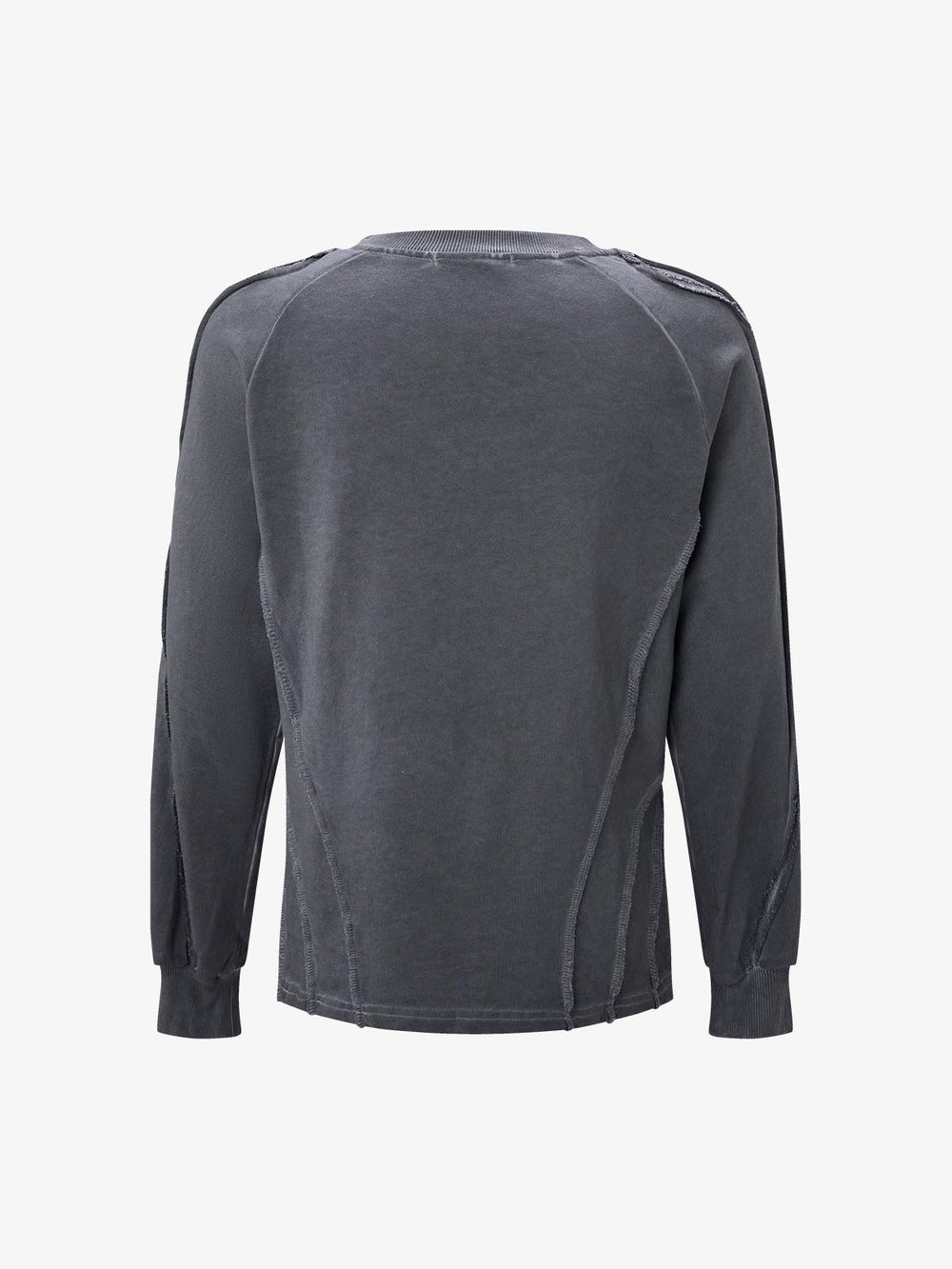 Heavyweight Washed Distressed Raw-Edge Long Sleeve Tee