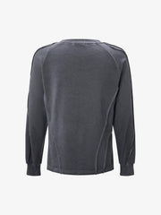 Heavyweight Washed Distressed Raw-Edge Long Sleeve Tee; Dark Gray / M, Dark Gray / L, Dark Gray / XL