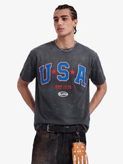 USA Graphic Splatter Washed T-Shirt 