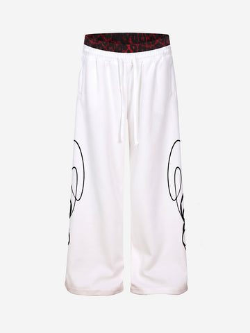 Contrast Leopard Patchwork Casual Pants