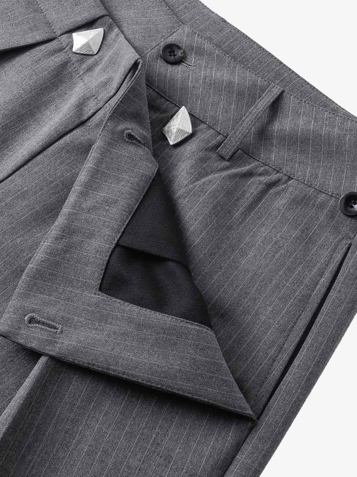 Double Waist Pinstripe Balloon Pants 