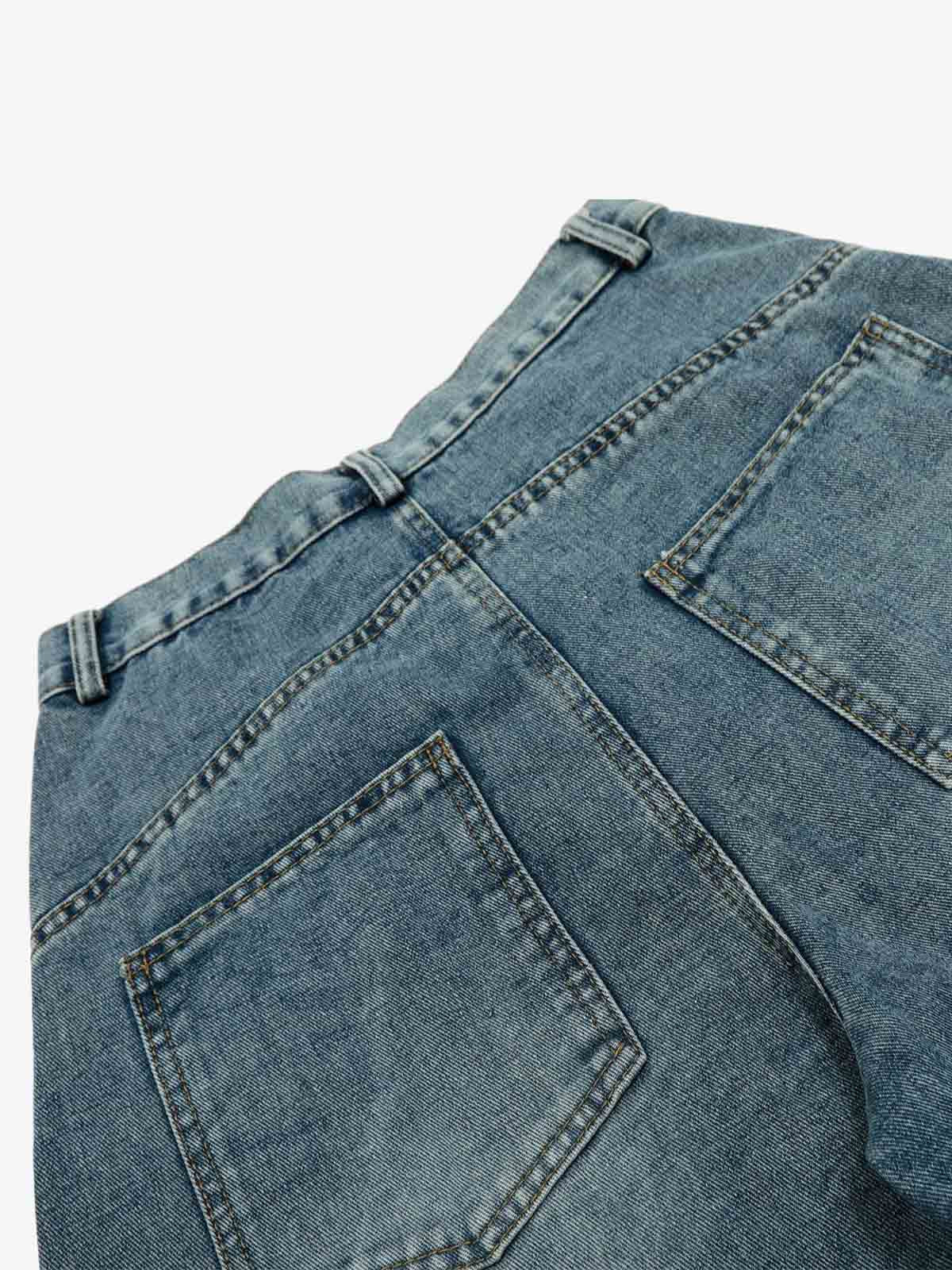 Barrel Straight Wide Leg Cropped Jort 