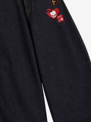Patch Graphic Wide-Leg Jeans