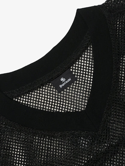 Mesh Rock Super Made V-Neck T-Shirt - Breathable Lightweight Streetwear Tee for Men 