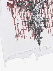T-shirt court en coton à ourlet brut