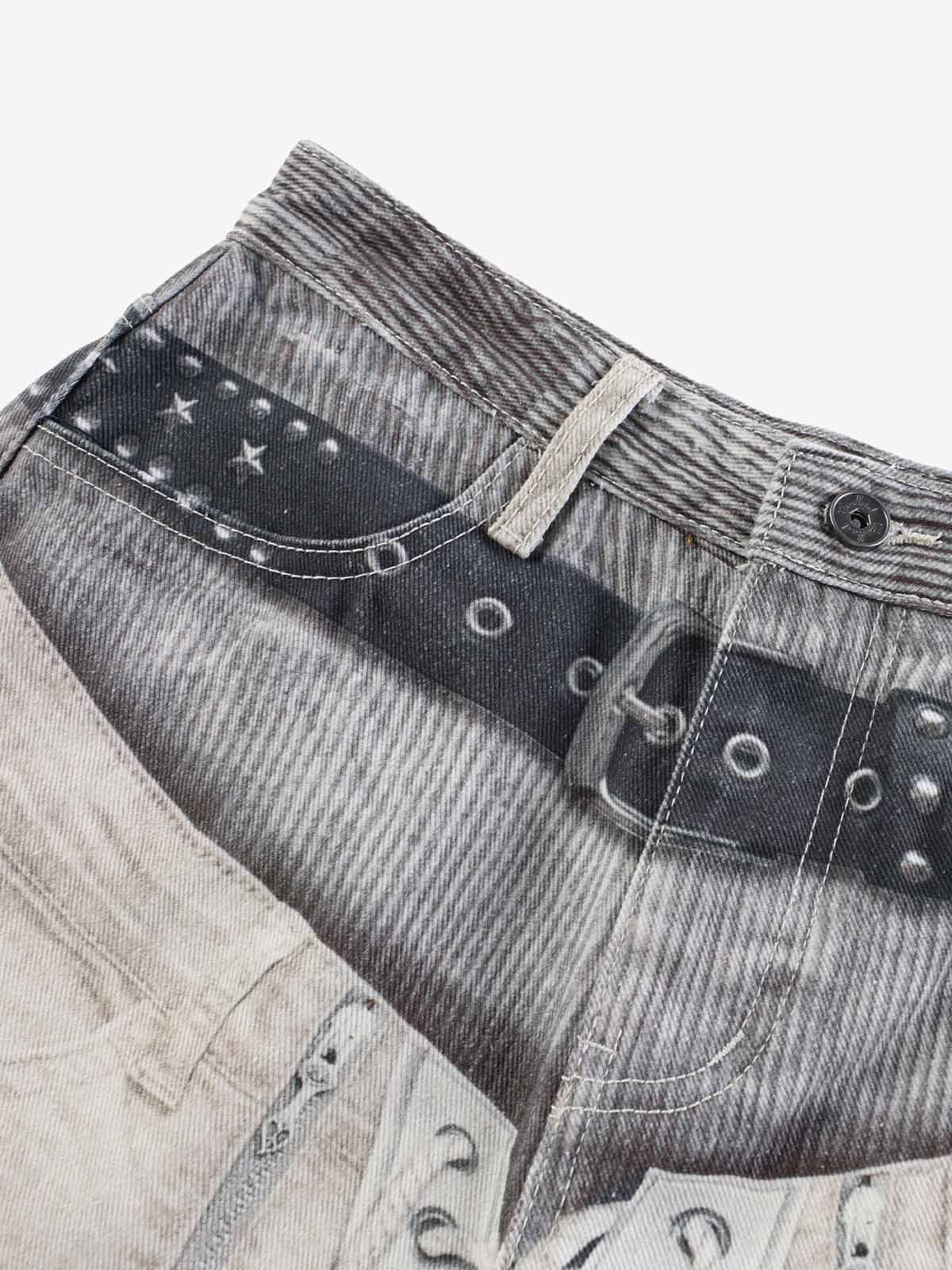 3D Print Double Waist Barrel Baggy Jeans