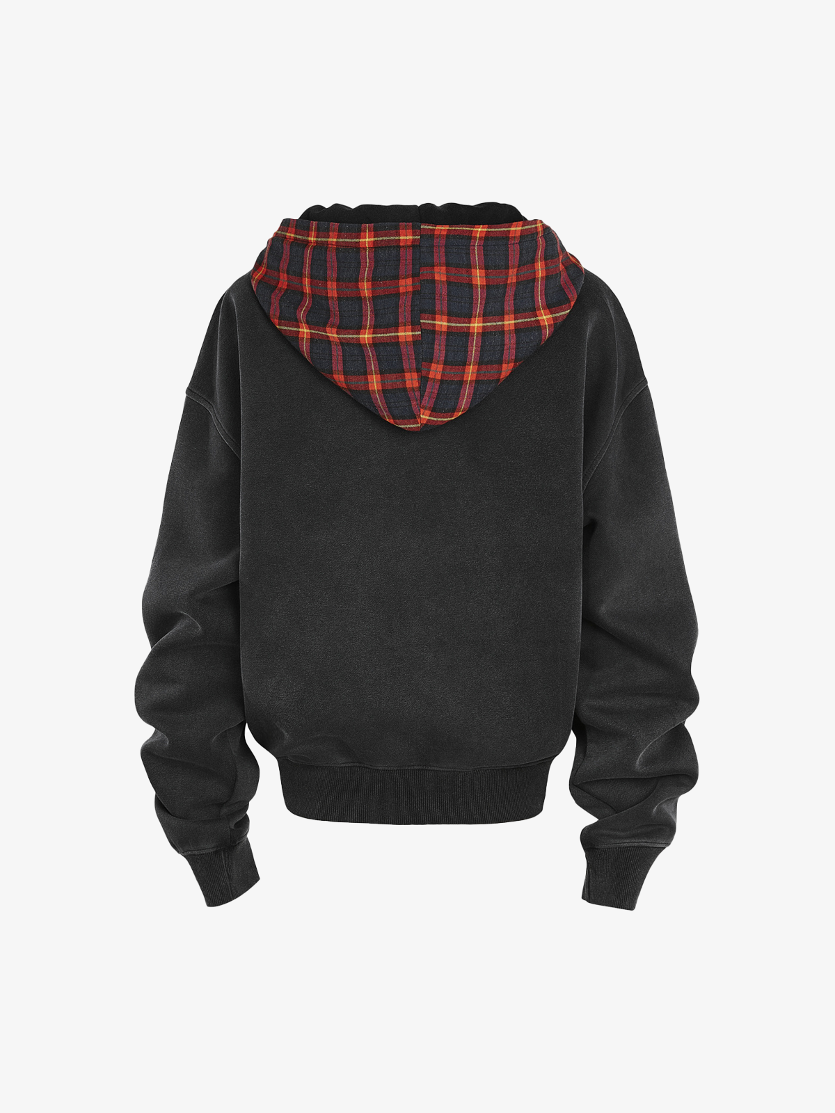 Washed Cropped Zip Hoodie