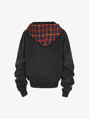 Washed Cropped Zip Hoodie