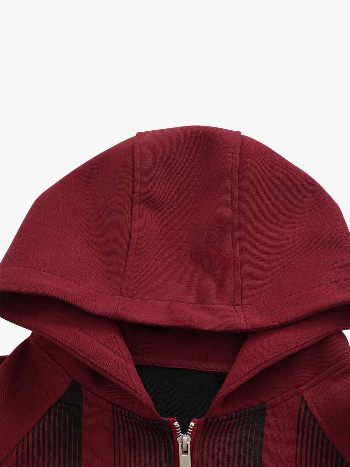 Striped Badge Raglan Hooded Sweatshirt