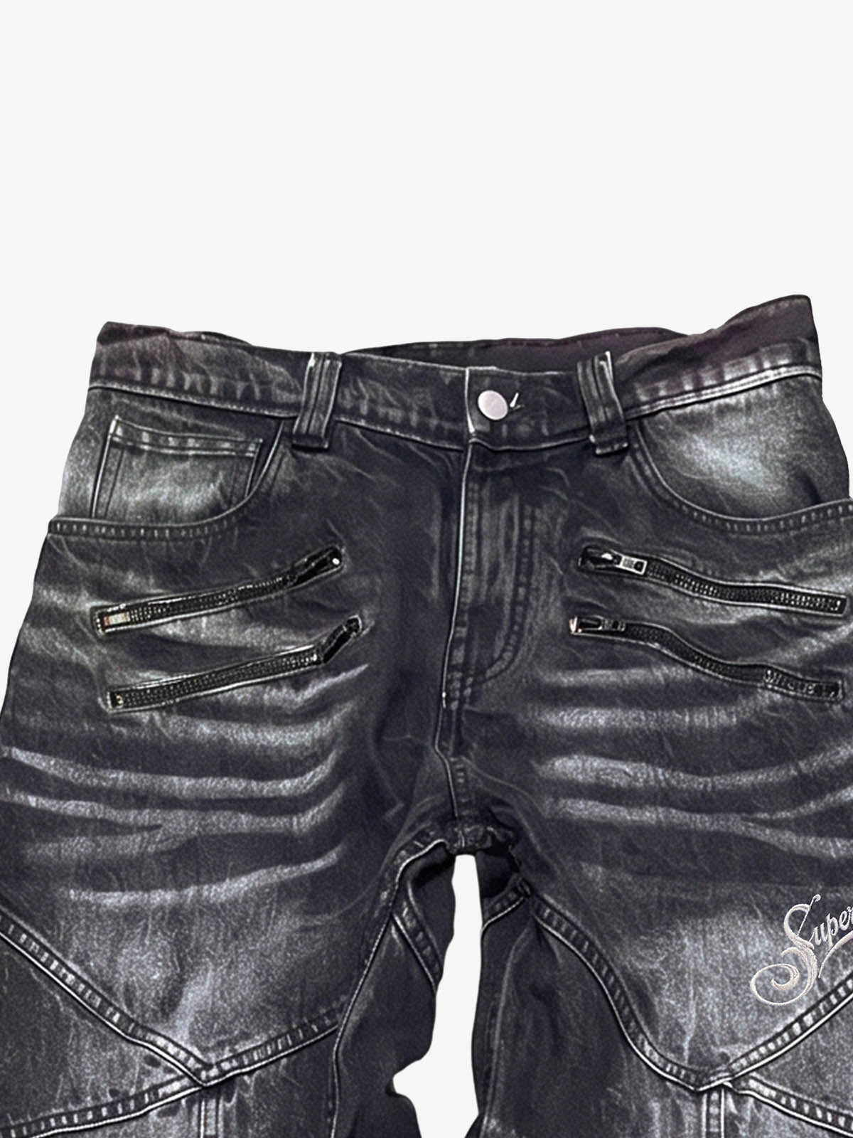 Patchwork Zip Detail Jeans