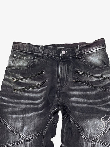 Patchwork Zip Detail Jeans
