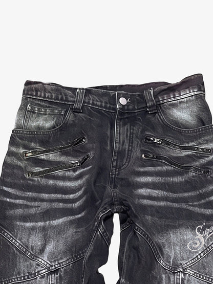 Patchwork Zip Detail Jeans