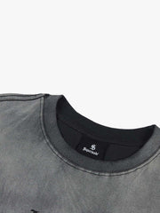 Gradient Washed Ripped Graphic T-Shirt 
