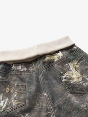 Tree Camo Ribbed Low-rise Jeans
