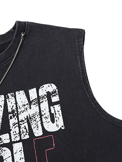 Graphic Lettering Chain Vest 