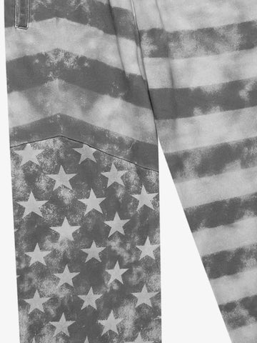 Distressed Star Stripe Hooded Cardigan Set