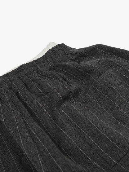 Pinstripe Elastic Waist Wide Leg Pants