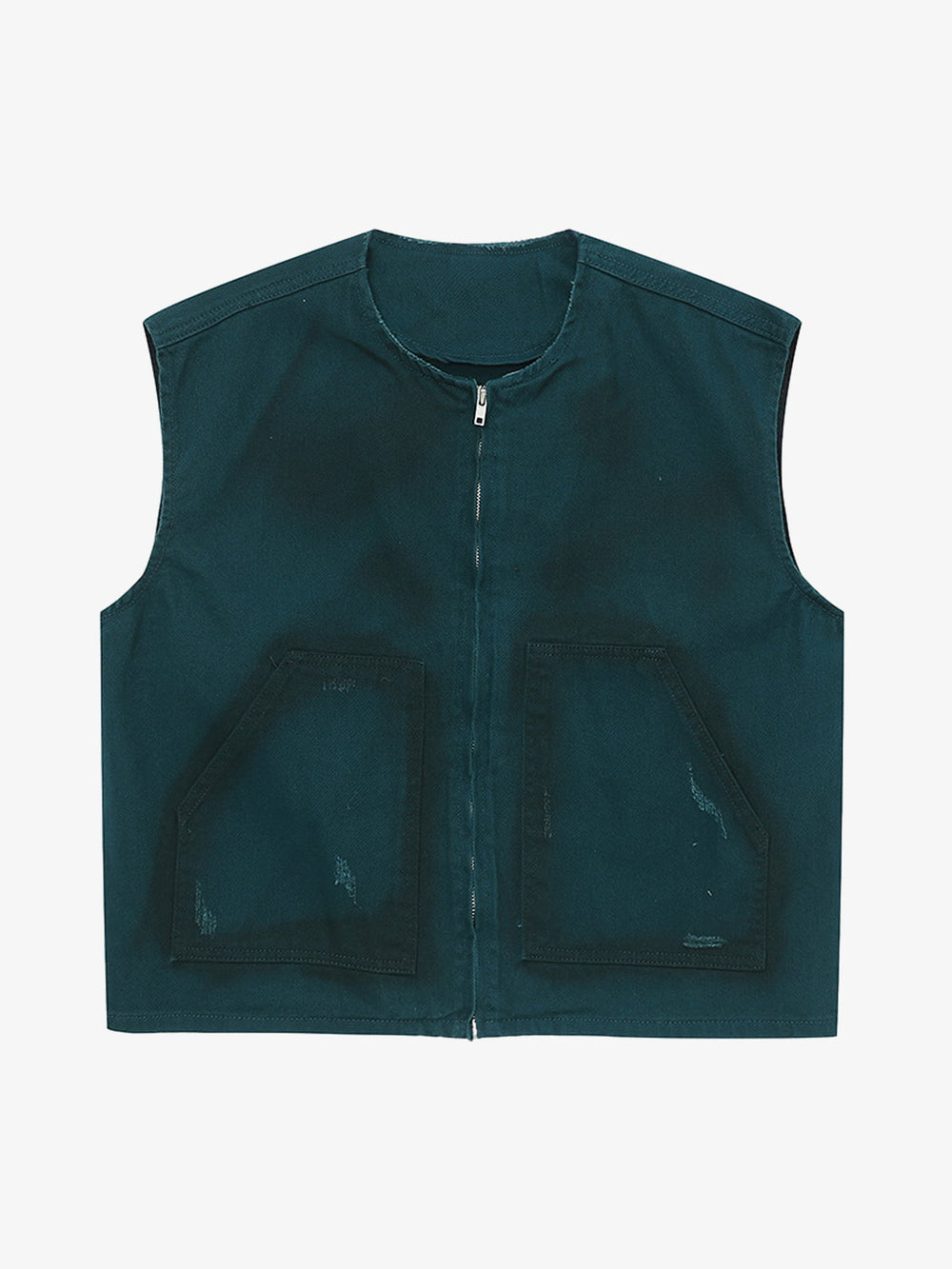 Stylish Gray Vest with Reflective Details 