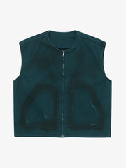 Stylish Gray Vest with Reflective Details 