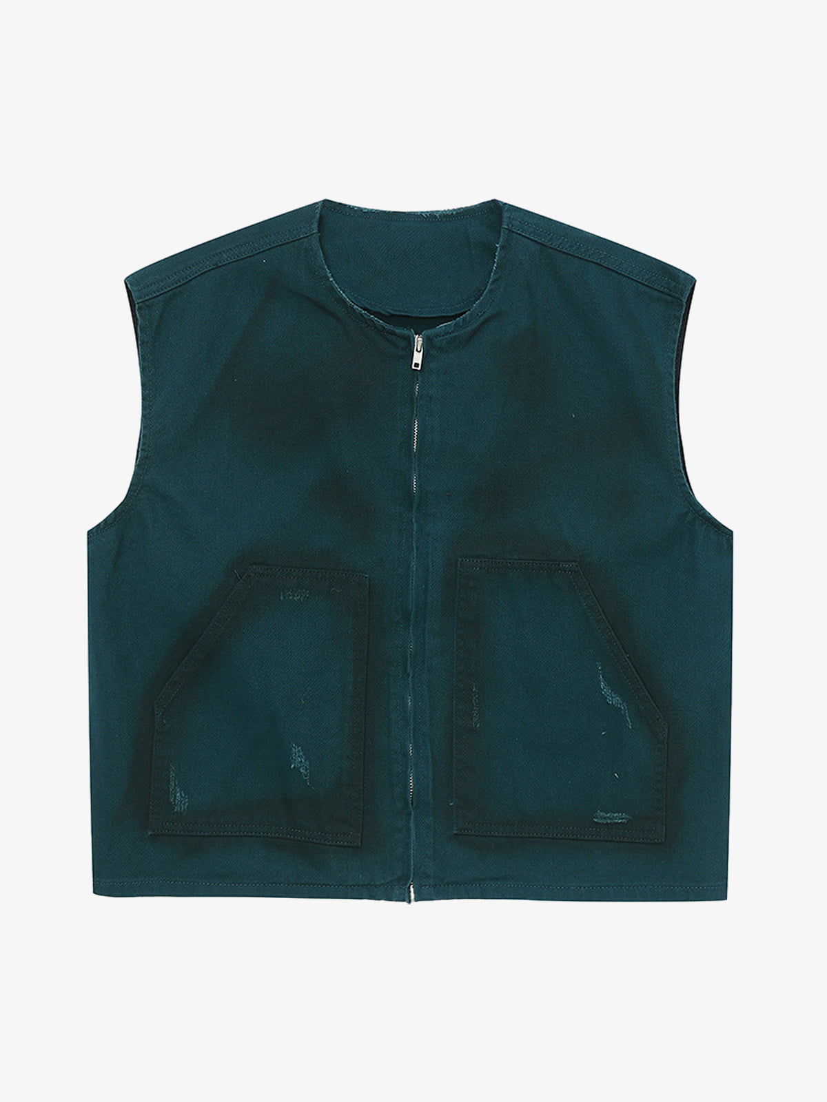 Stylish Gray Vest with Reflective Details 