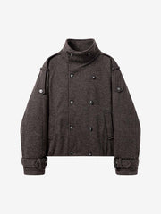 Double-Breasted Stand-Collar Jacket