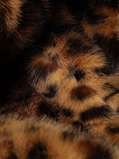 Leopard Print Hooded Jacket with Faux Fur Trim for Men - Trendy Winter Fashion 