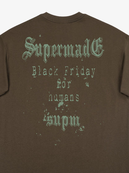 THE SUPERMADE Black Friday Gothic Skull Spiderweb Graphic T-Shirt 