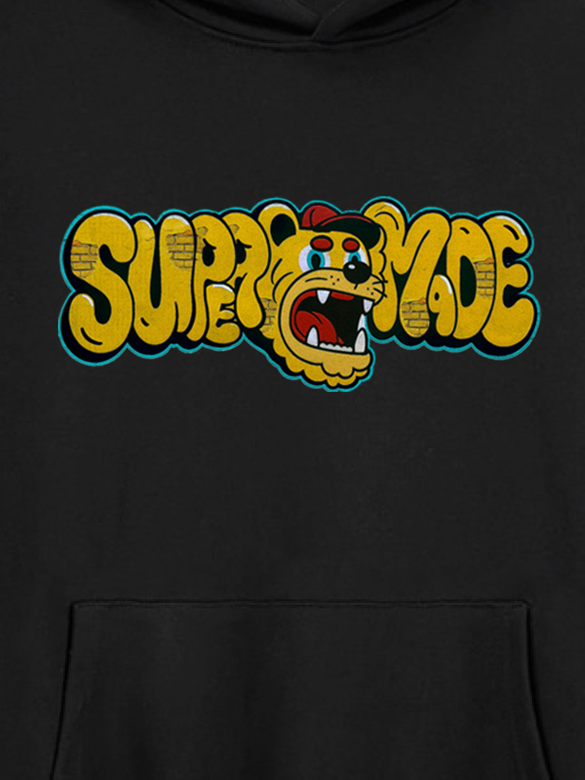 Street-Cool Tiger Head Graffiti Style Hooded Sweatshirt 