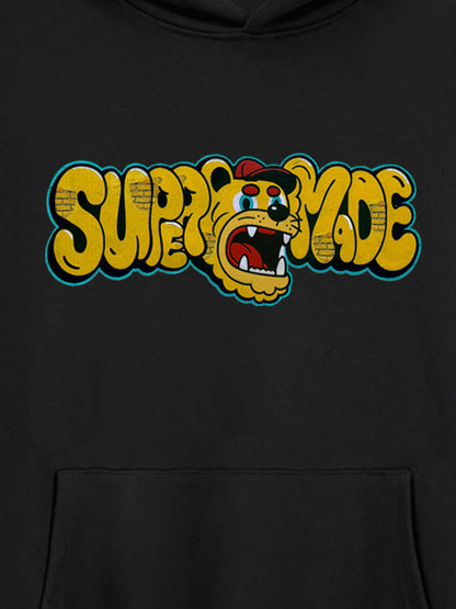 Street-Cool Tiger Head Graffiti Style Hooded Sweatshirt 