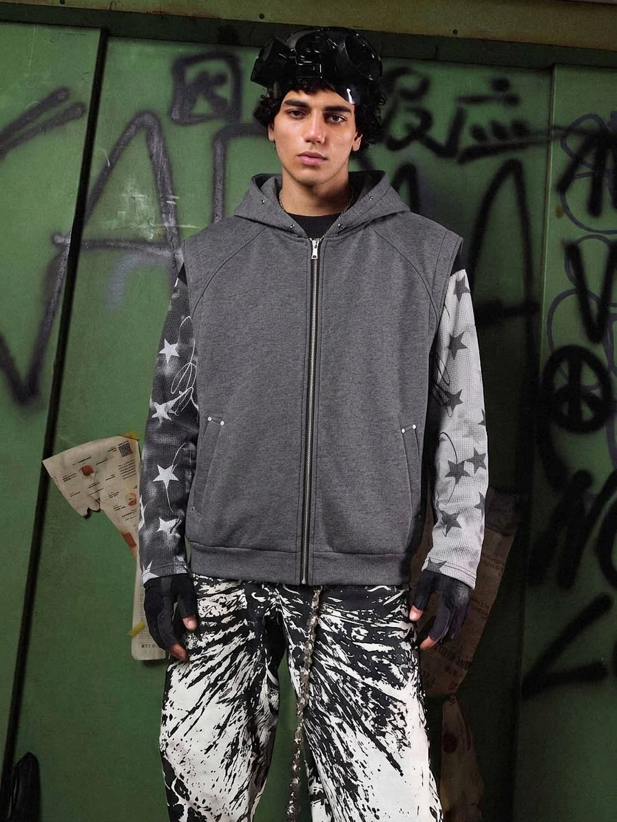 Rivet Hooded Zip Vest