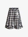 Star Print Plaid Shirt with Tulle Trim – Relaxed Fit Layered Streetwear