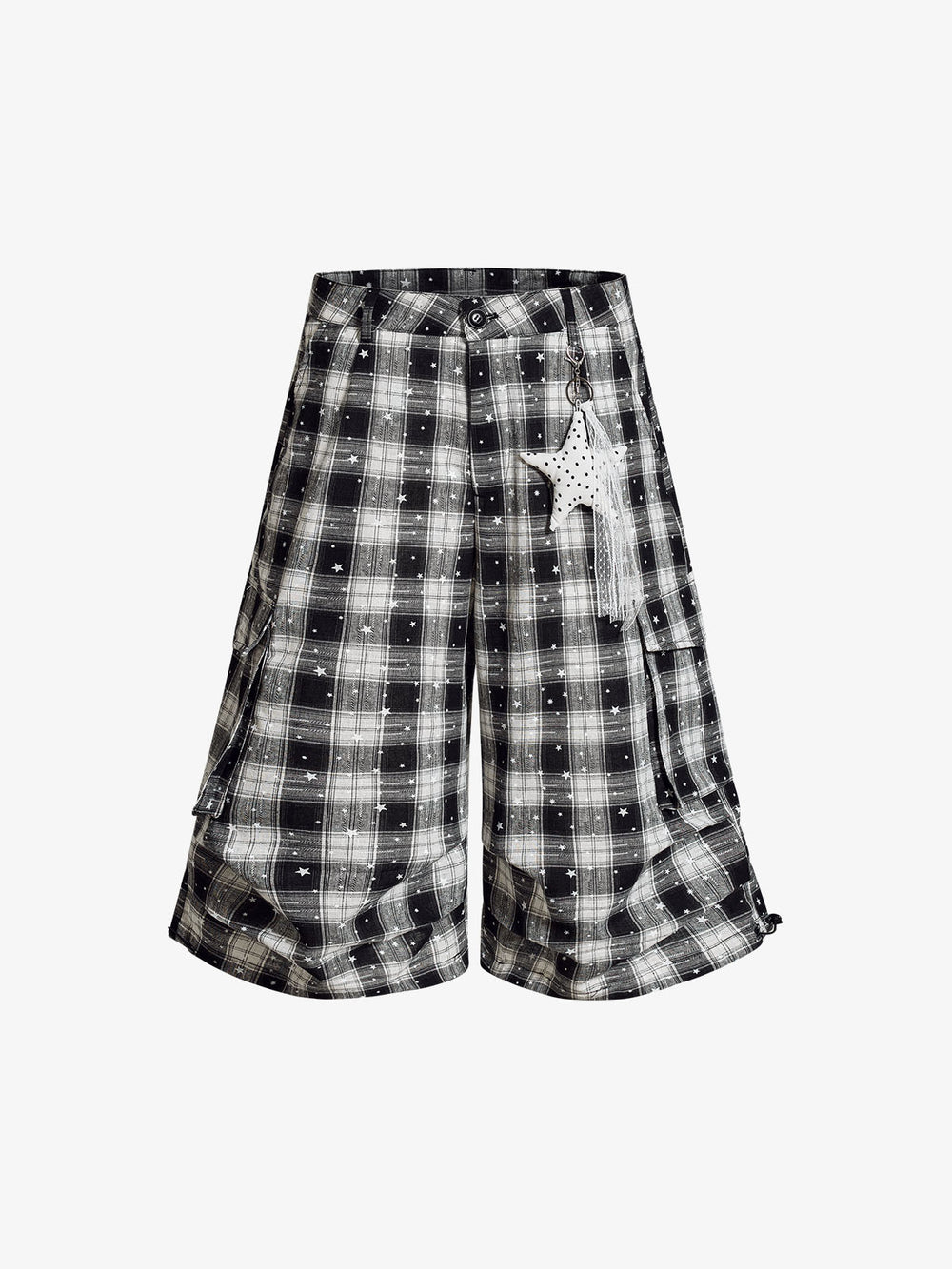 Sternenkarierte Baggy-Shorts