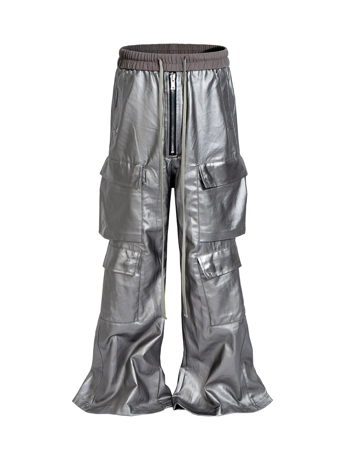 RO Style Matte Coated Leather Baggy Trousers - 2339