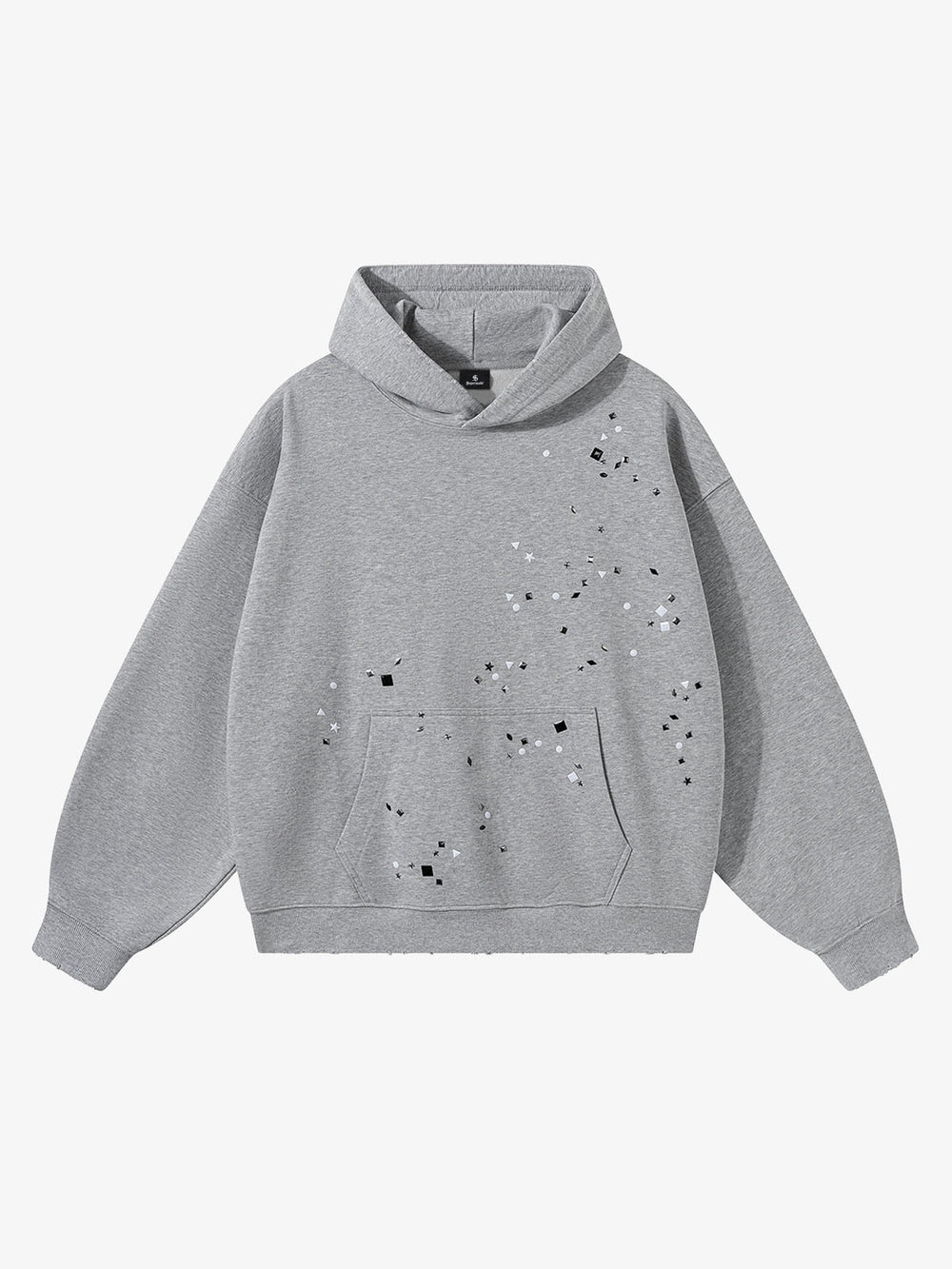 Metal Stud Detail Boxy Fit Hoodie