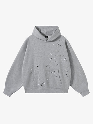 Metal Stud Detail Boxy Fit Hoodie