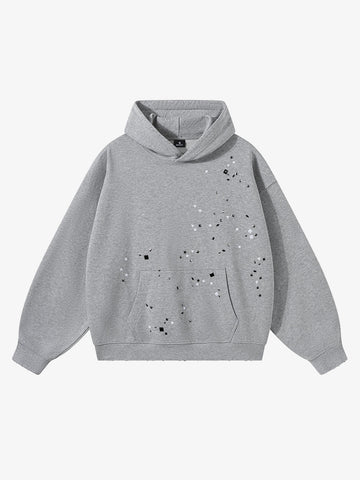 Metal Stud Detail Boxy Fit Hoodie