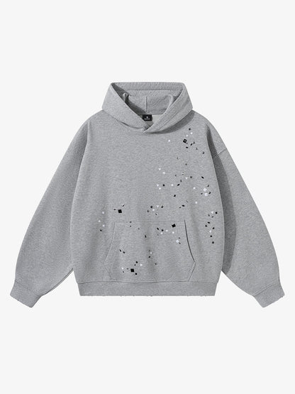Metal Stud Detail Boxy Fit Hoodie