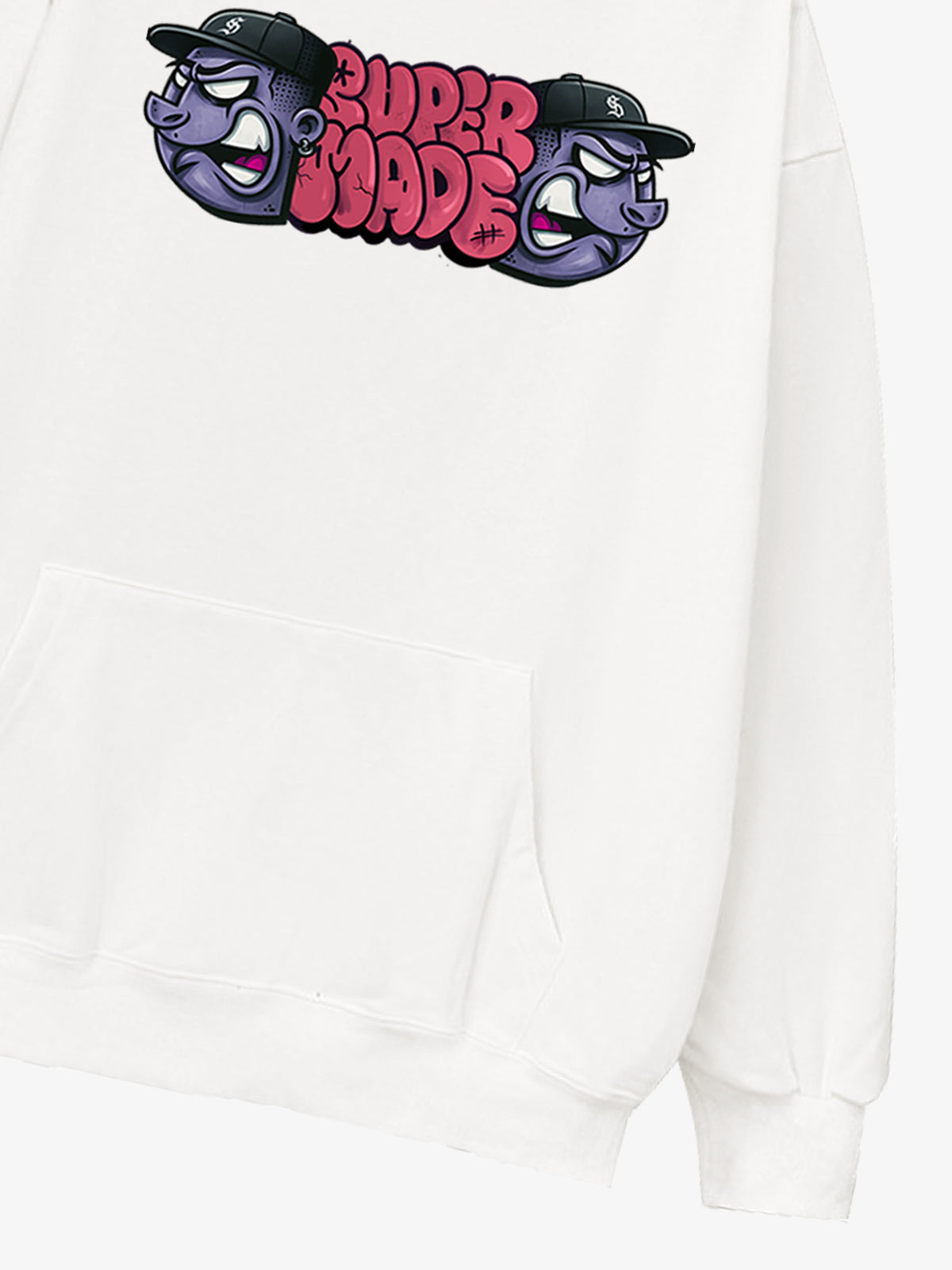 Supermade graffiti font figurine hooded sweatshirt 
