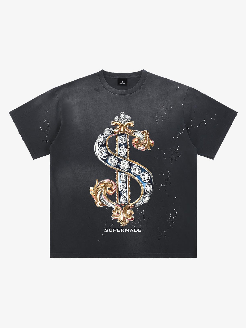 Vintage Rhinestone Dollar Graphic T-Shirt 