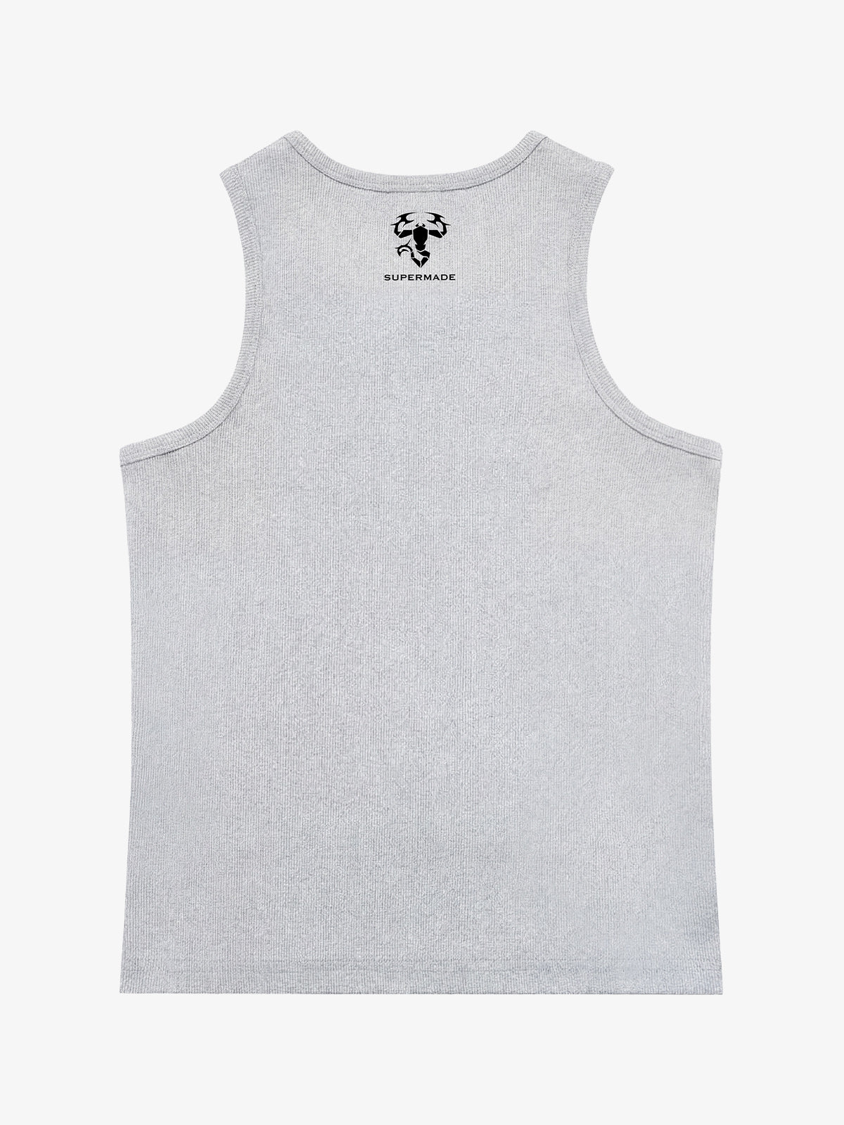 Cotton-blend black, white and gray vest with scorpion embroidered logo and deformed logo print 