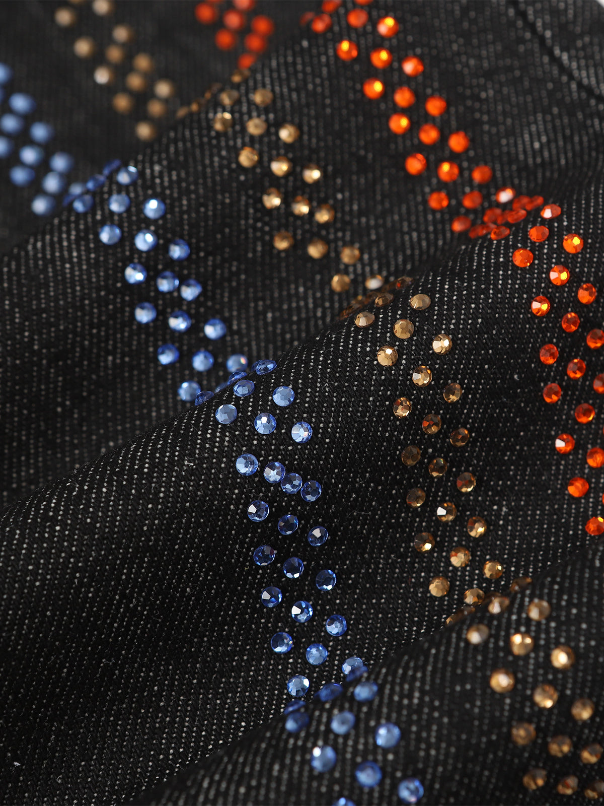 Stylish Wide-Leg Denim Pants with Rainbow Dot Embroidery for Women 