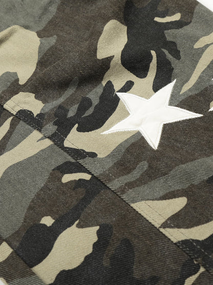 Camouflage Cargo Pants with Star Accents - Perfect for Casual and Outdoor Adventures 