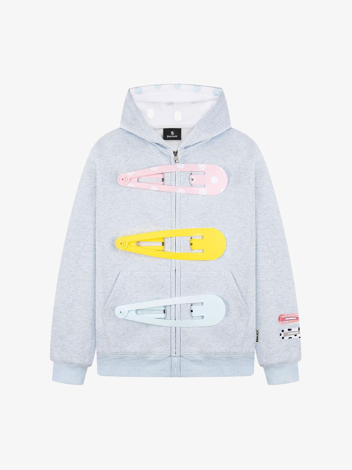 Cotton Blend Hoodie with Hair Clip Print Design for Men and Women 